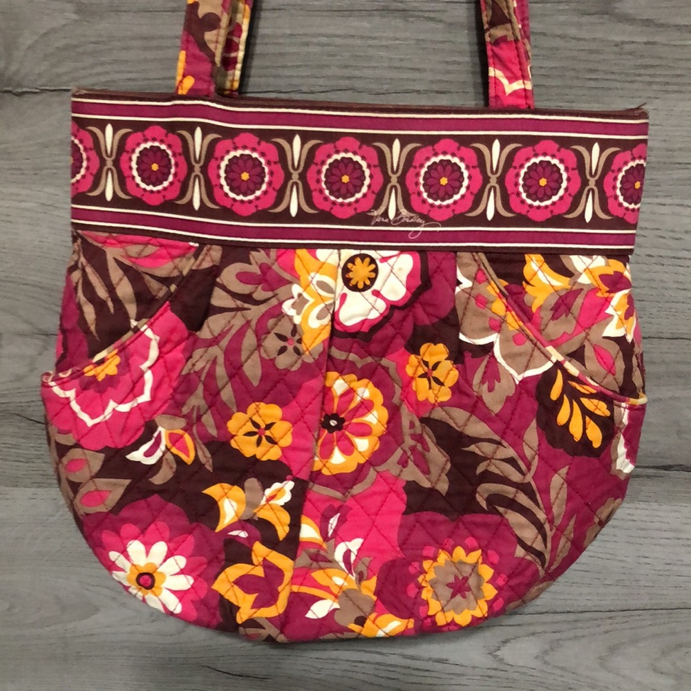 Vera Bradley Purse Pink and Brown Floral - Picture 8 of 13